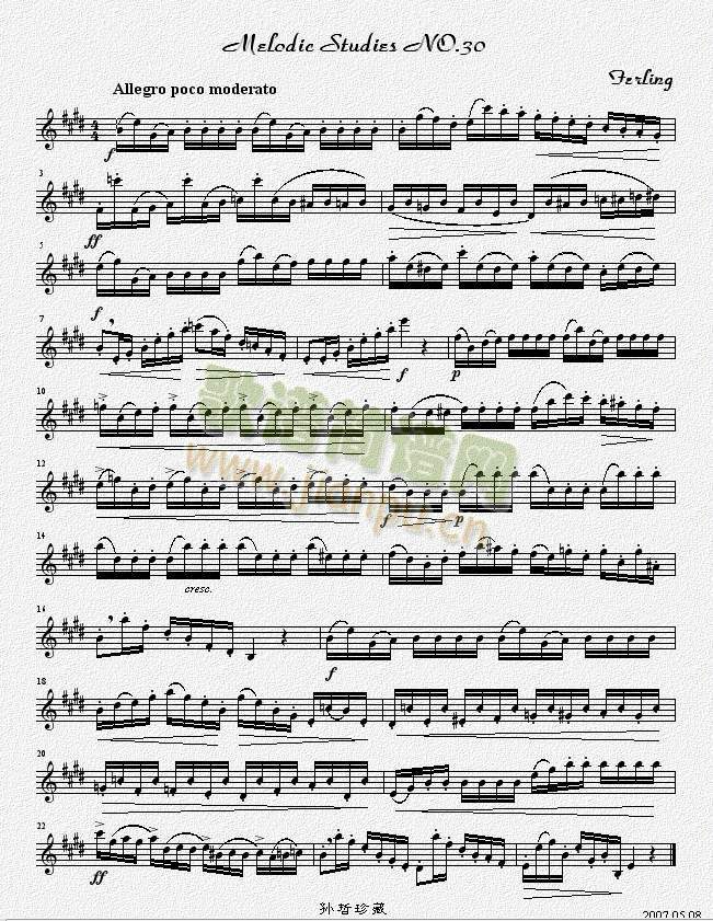 四十八首旋律练习曲之三十(萨克斯谱)1