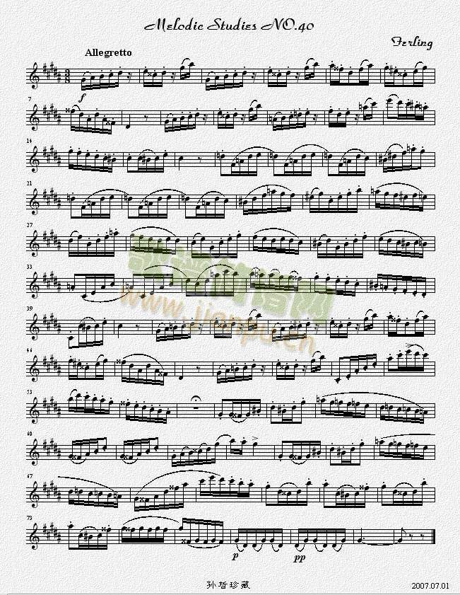 四十八首旋律练习曲之四十(萨克斯谱)1