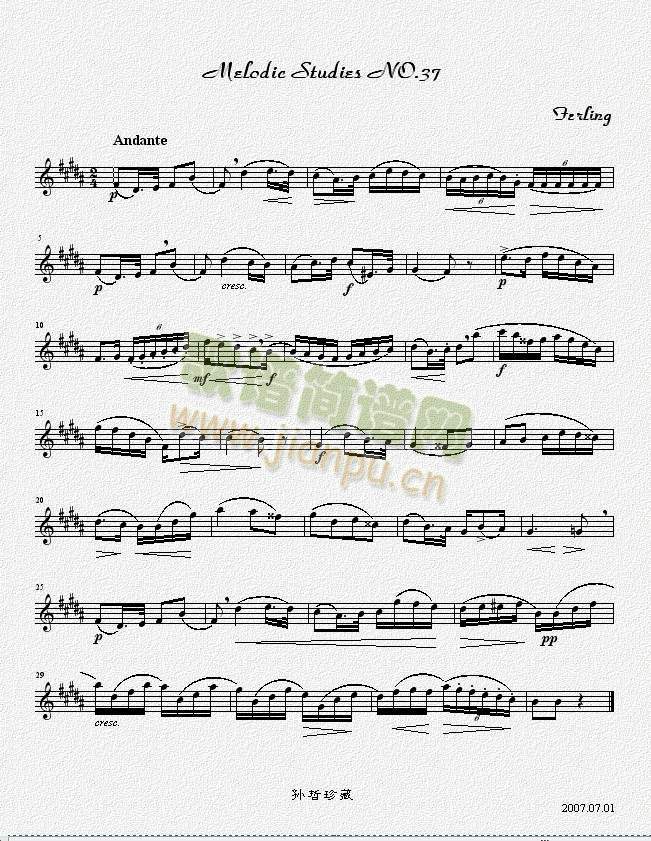 四十八首旋律练习曲之三十七(萨克斯谱)1