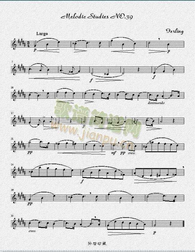 四十八首旋律练习曲之三十九(萨克斯谱)1