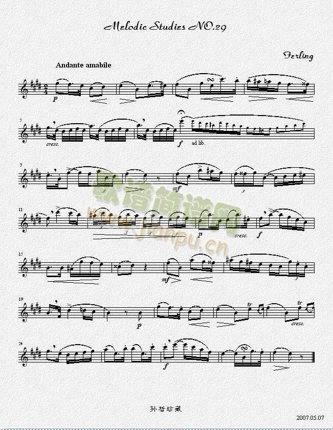 四十八首旋律练习曲之二十九(萨克斯谱)1