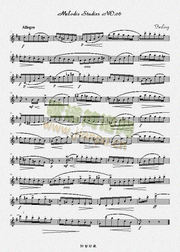四十八首旋律练习曲之六(萨克斯谱)1