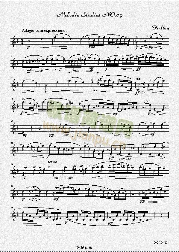 四十八首旋律练习曲之九(萨克斯谱)1