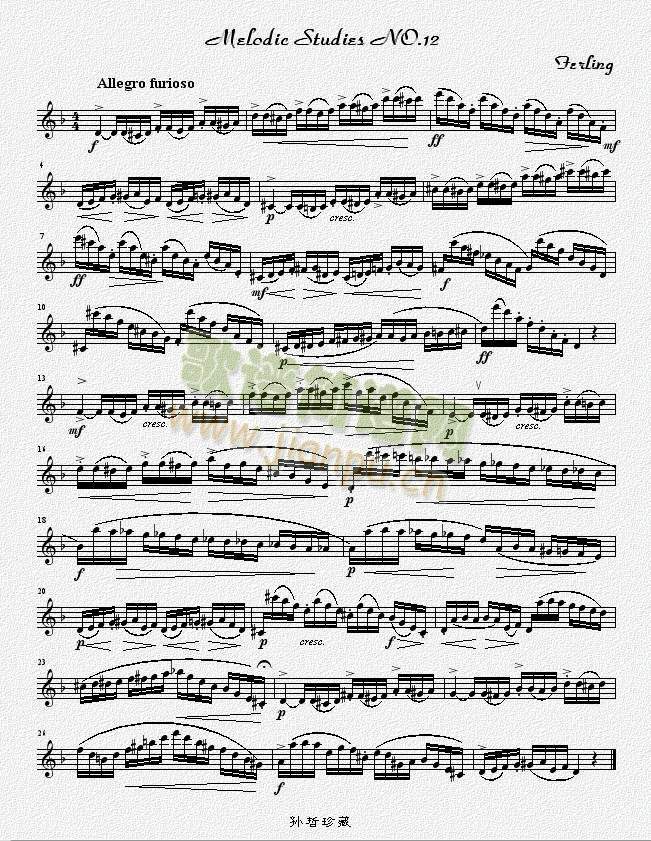 四十八首旋律练习曲之十二(萨克斯谱)1