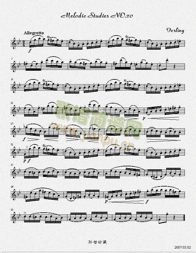 四十八首旋律练习曲之二十(萨克斯谱)1