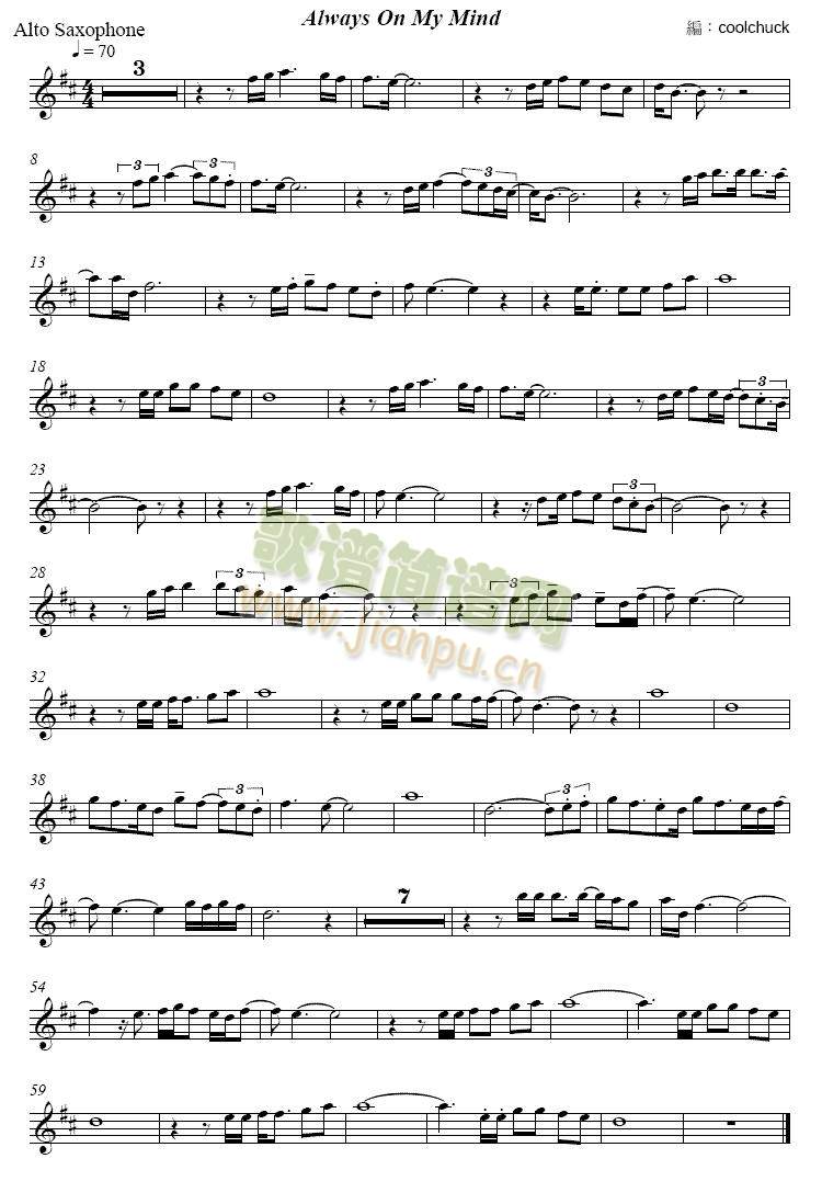 Alwaysonmymind(萨克斯谱)1