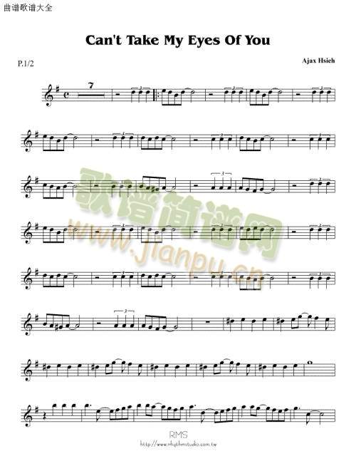 canttakemyeyesofyou(萨克斯谱)1