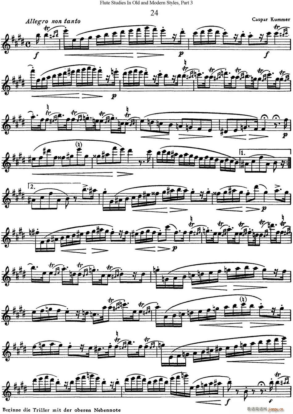 斯勒新老风格长笛练习重奏曲 第三部分 NO 24 NO 25 长笛(笛箫谱)1