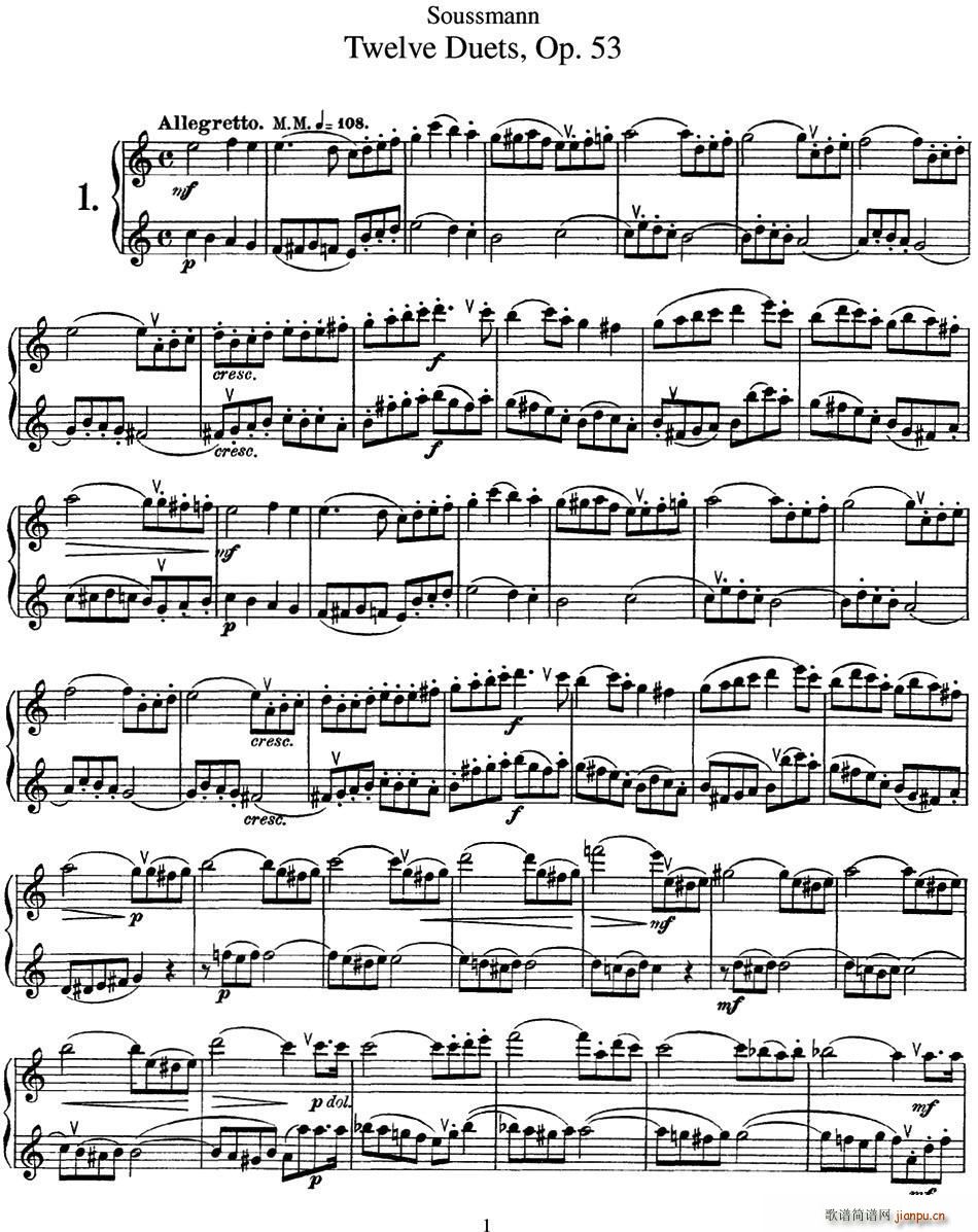 苏斯曼12首长笛重奏曲Op 53 NO 1 NO 4(笛箫谱)1
