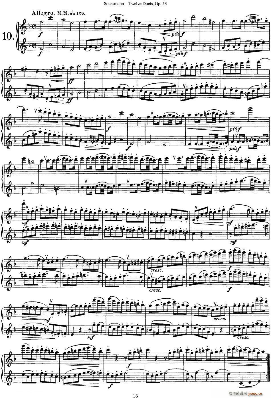 苏斯曼12首长笛重奏曲Op 53 NO 10 NO 11(笛箫谱)1