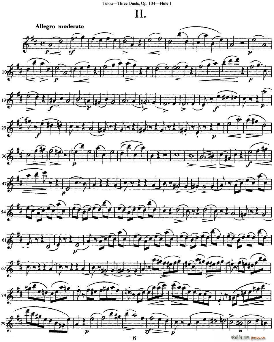 图露三首长笛简易重奏曲Op 104 Flute 1 NO 2(笛箫谱)1