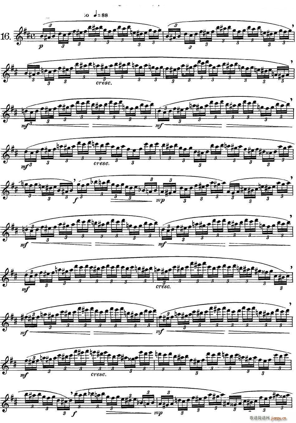 胡埃斯24首长笛练习曲Op 32 NO 16(笛箫谱)1