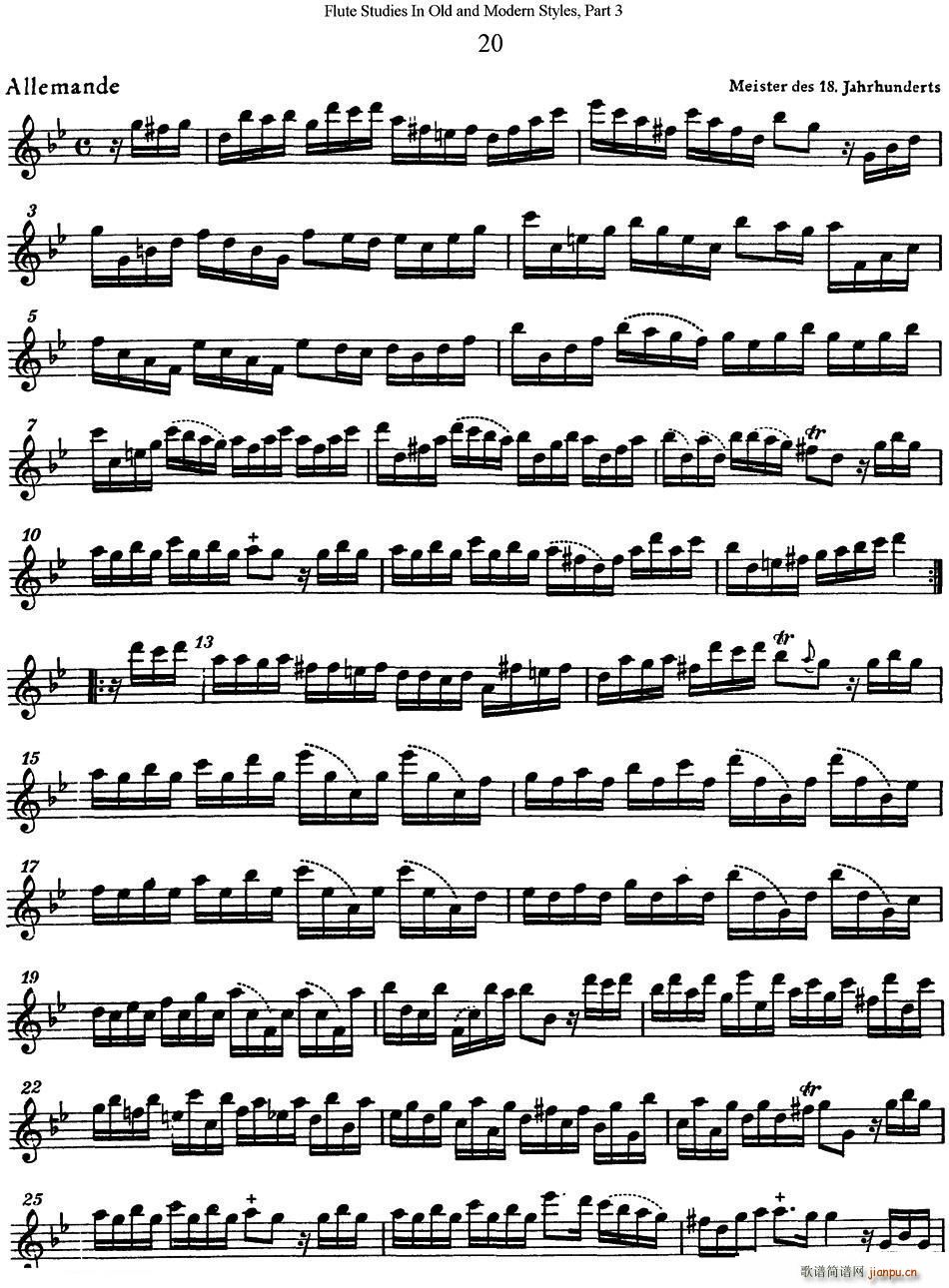 斯勒新老风格长笛练习重奏曲 第三部分 NO 20 NO 21(笛箫谱)1