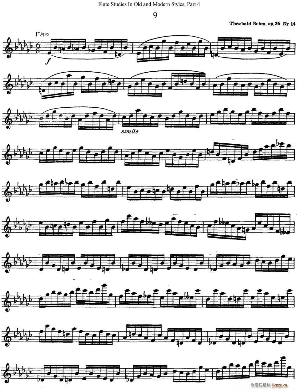 斯勒新老风格长笛练习重奏曲 第四部分 NO 9(笛箫谱)1