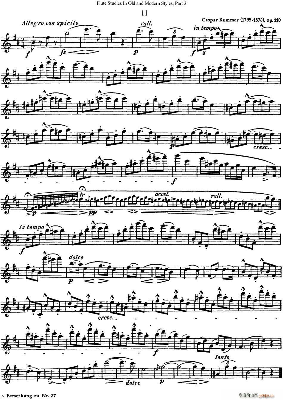 斯勒新老风格长笛练习重奏曲 第三部分 NO 11(笛箫谱)1
