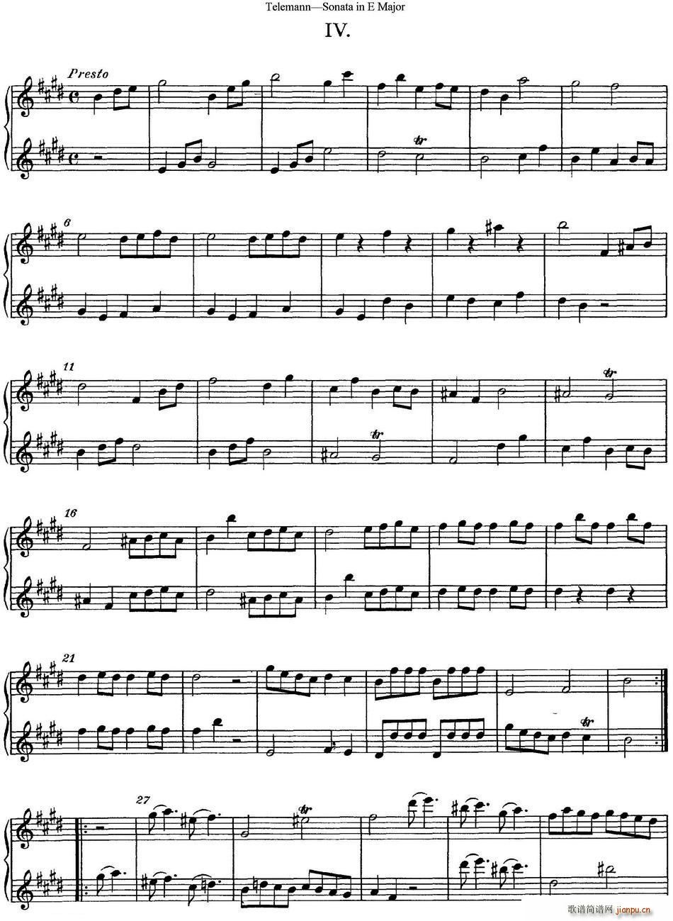 台莱曼E大调双长笛奏鸣曲 No 4(笛箫谱)1