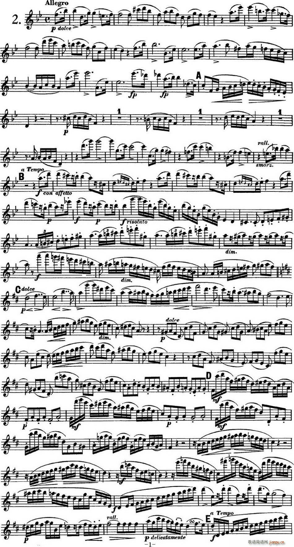 库劳长笛二重奏大练习曲Op 39 Flute 1 No 2(笛箫谱)1