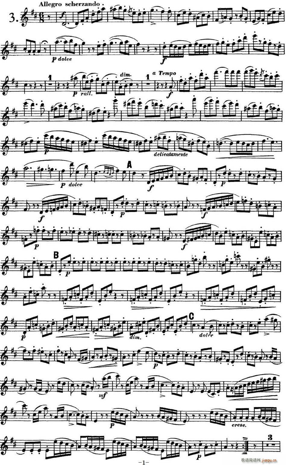 库劳长笛二重奏大练习曲Op 39 Flute 2 No 3(笛箫谱)1