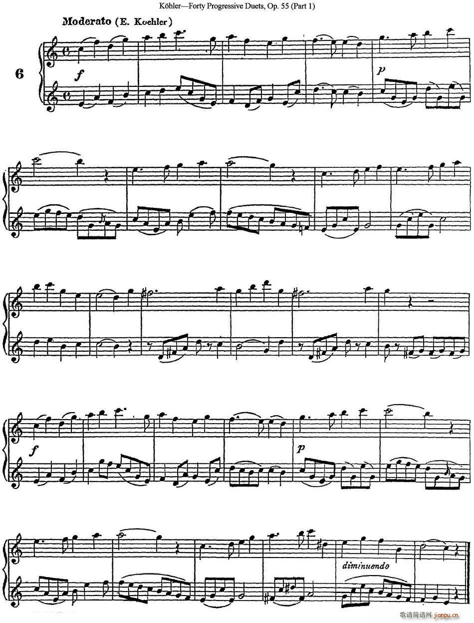柯勒40首长笛提高练习曲OP 55 NO 6(笛箫谱)1