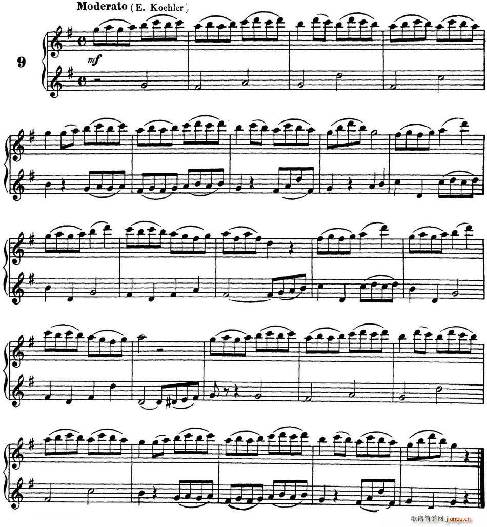 柯勒40首长笛提高练习曲OP 55 NO 9(笛箫谱)1