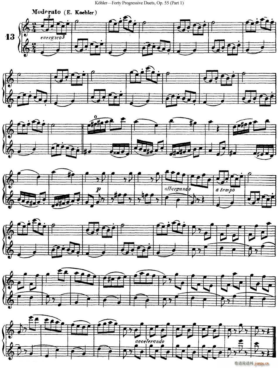柯勒40首长笛提高练习曲OP 55 NO 13(笛箫谱)1