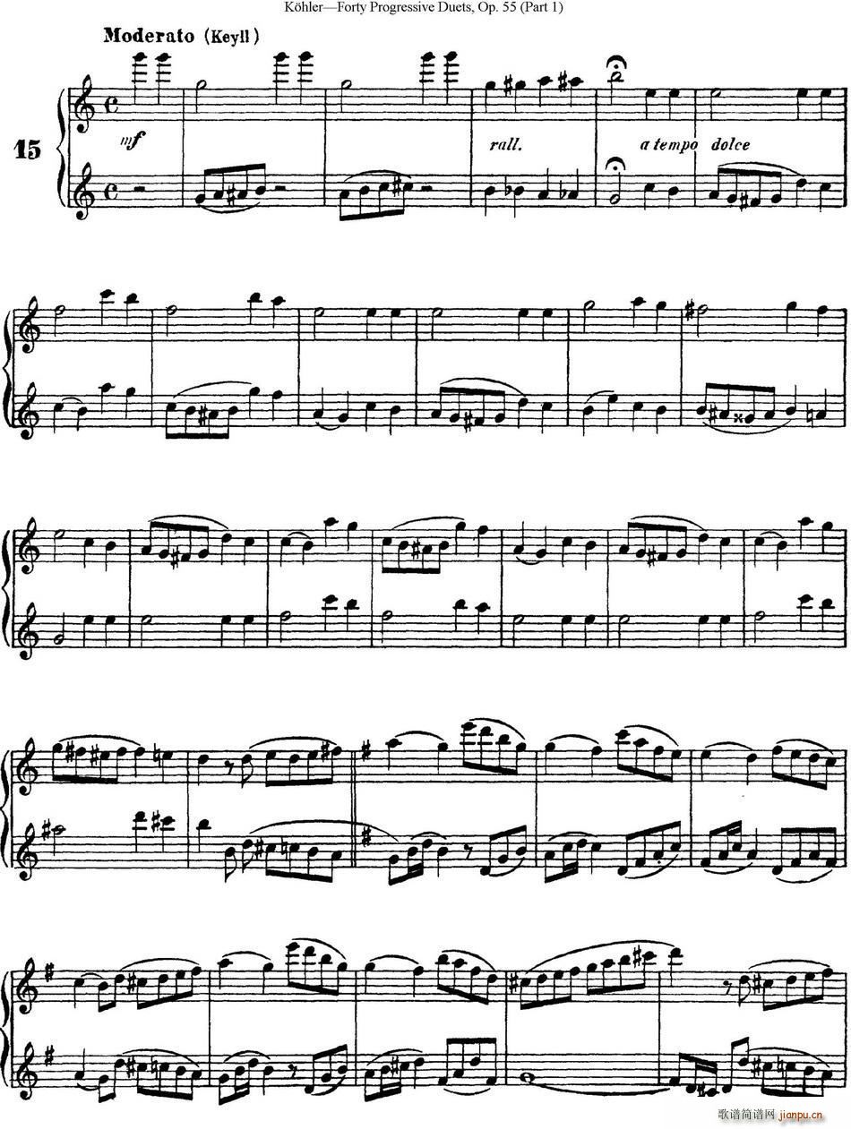柯勒40首长笛提高练习曲OP 55 NO 15(笛箫谱)1