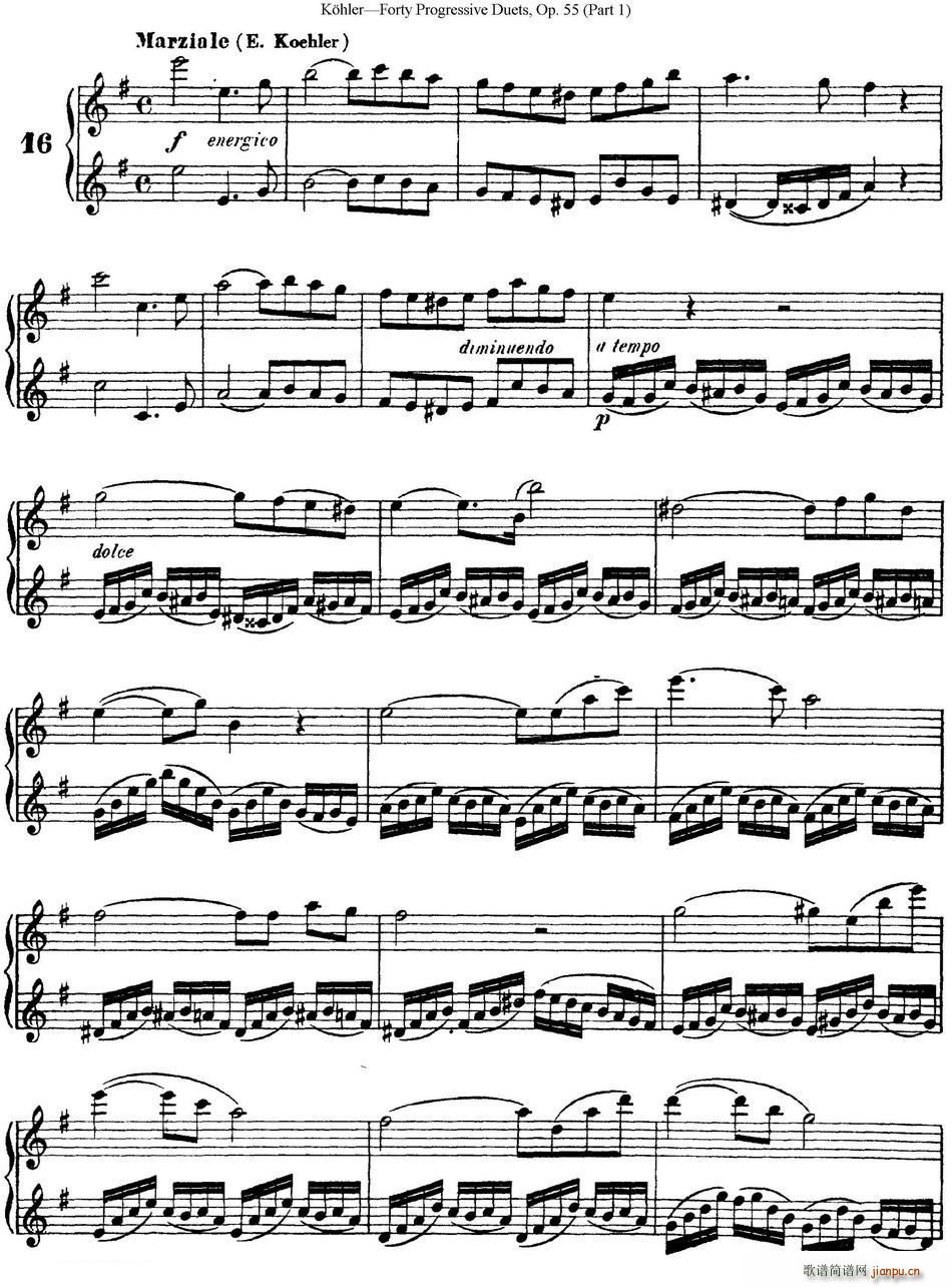 柯勒40首长笛提高练习曲OP 55 NO 16(笛箫谱)1