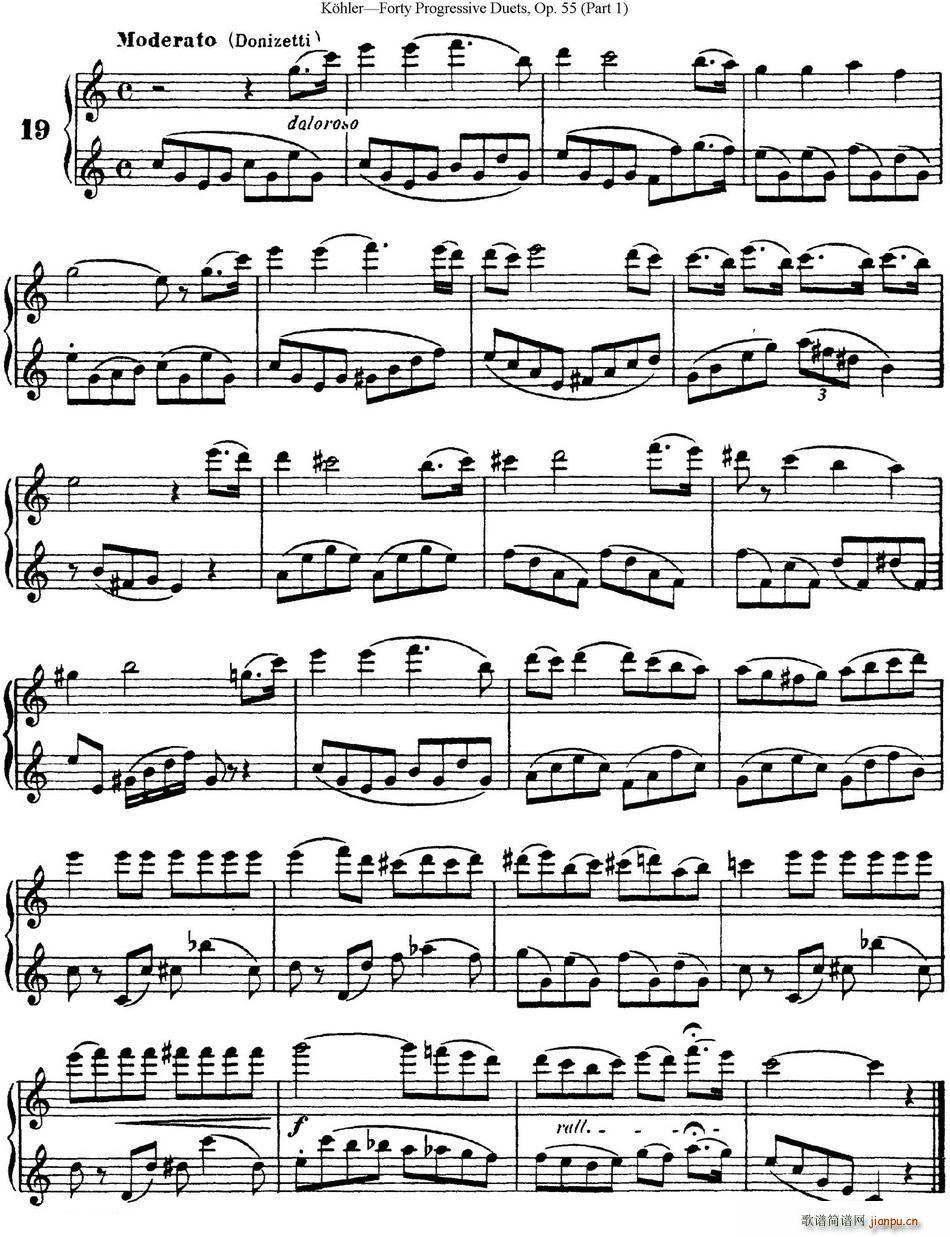 柯勒40首长笛提高练习曲OP 55 NO 19(笛箫谱)1