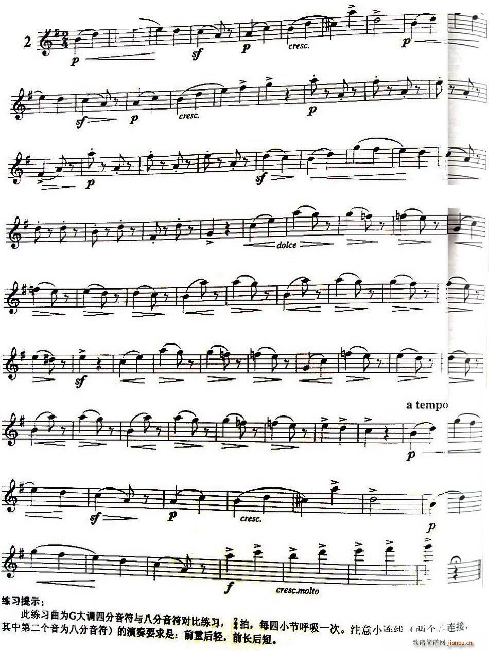 三十首小练习曲作品120号 NO 2(笛箫谱)1