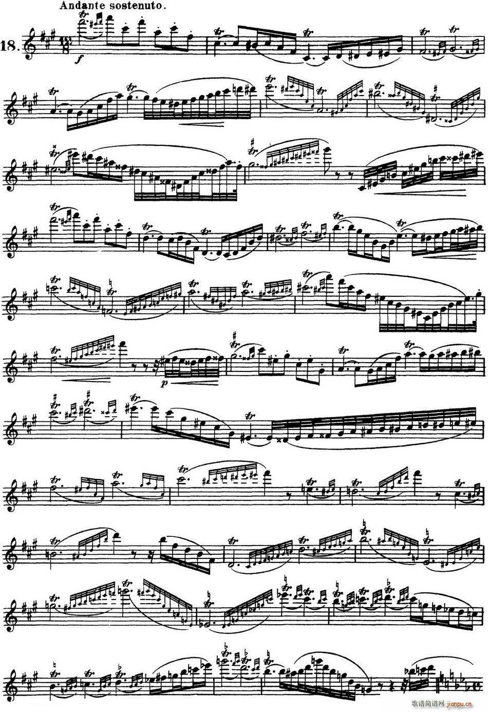 柯勒30首高级长笛练习曲作品75号 NO 18(笛箫谱)1