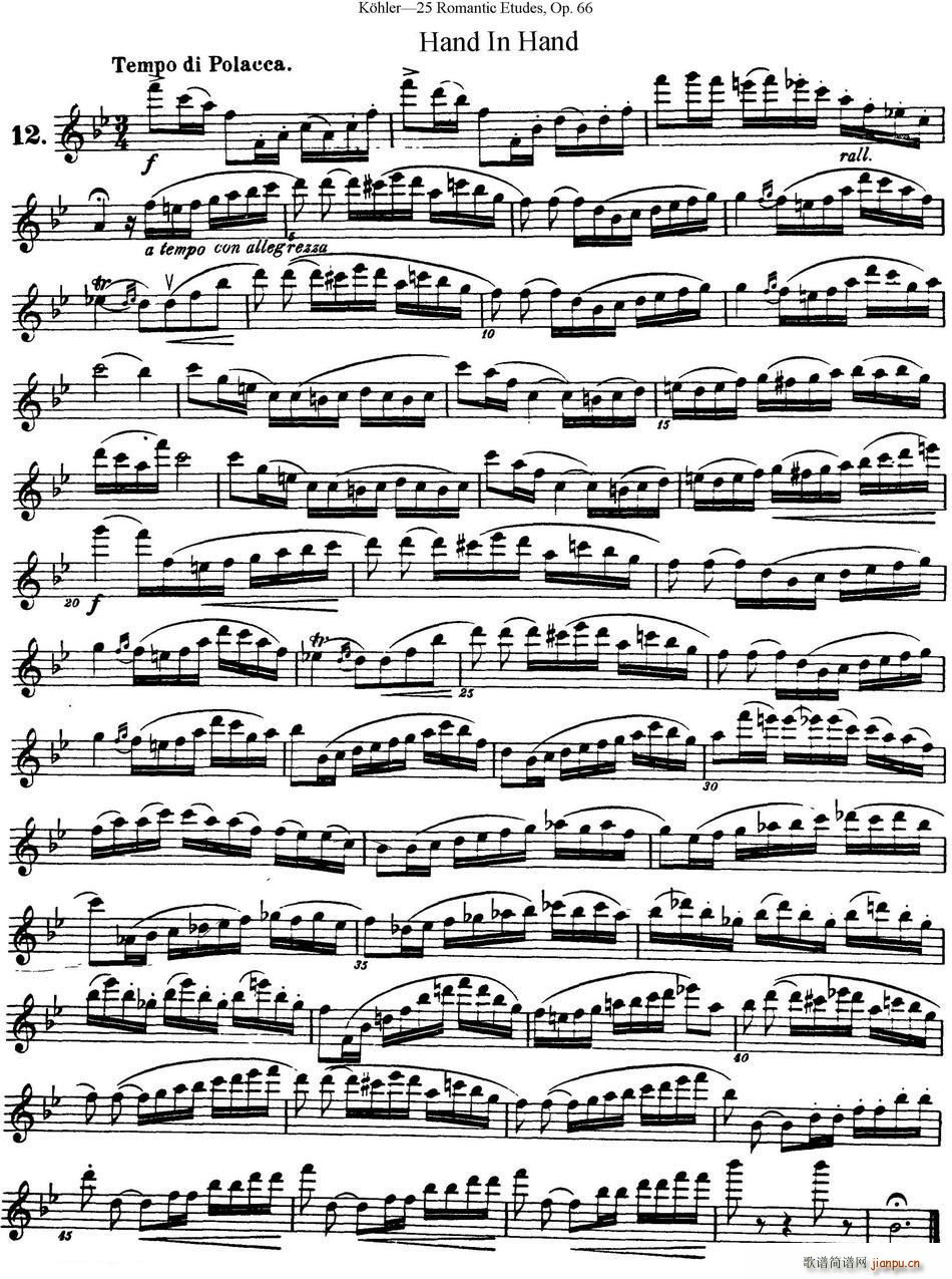 25首浪漫练习曲作品66号 NO 12(笛箫谱)1
