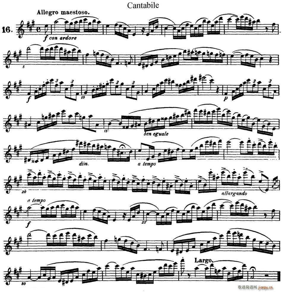 25首浪漫练习曲作品66号 NO 16(笛箫谱)1