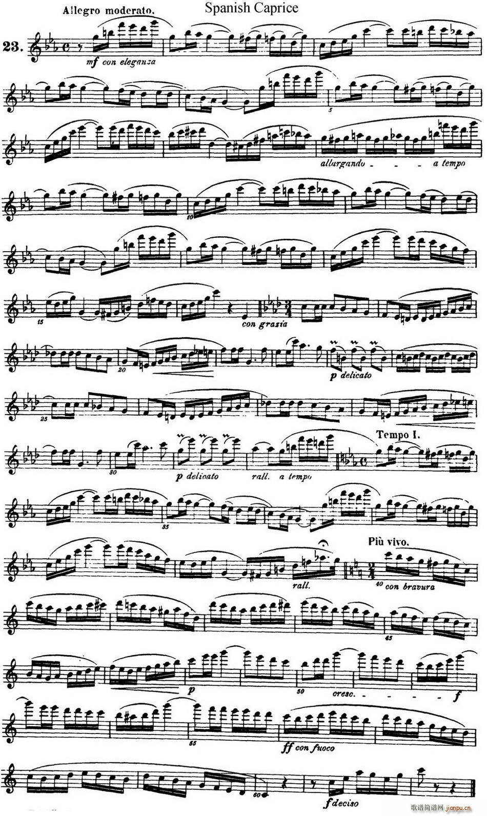 柯勒25首浪漫长笛练习曲作品66号 NO 23(笛箫谱)1