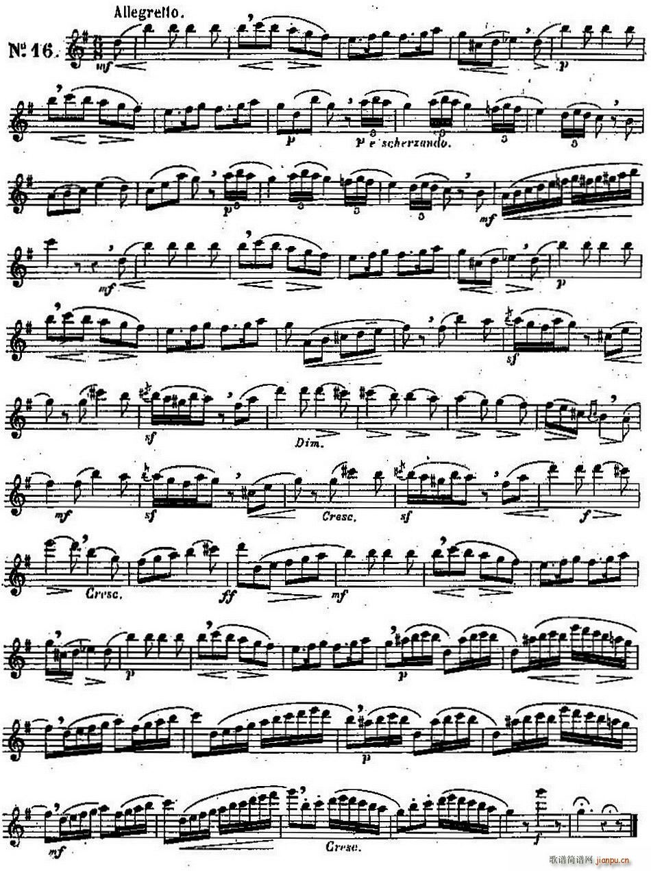 二十首练习曲作品131号 NO 16(笛箫谱)1