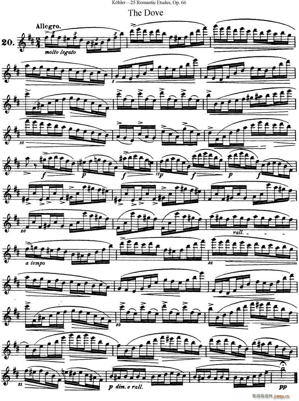 25首浪漫练习曲作品66号 NO 20(笛箫谱)1