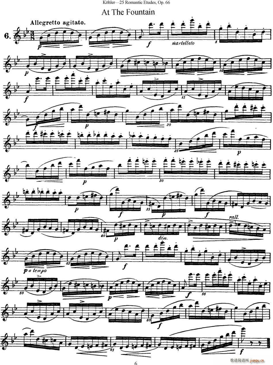 25首浪漫练习曲作品66号 NO 6(笛箫谱)1