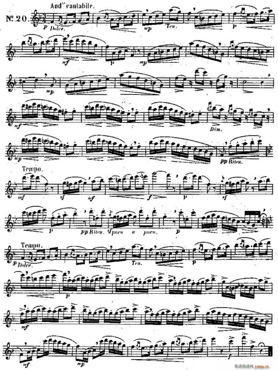 二十首练习曲作品131号 NO 20(笛箫谱)1