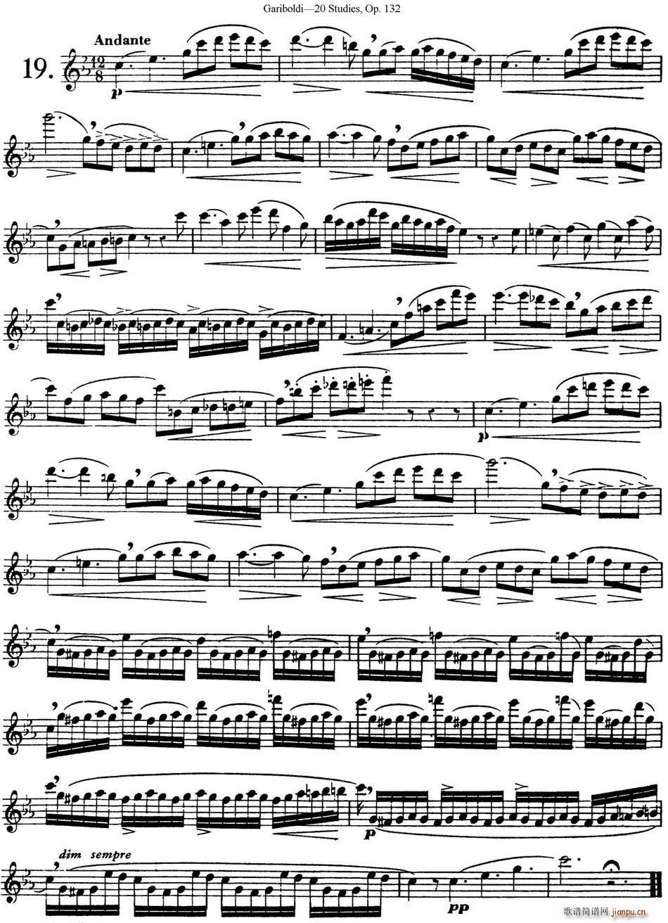 二十首练习曲作品132号之19(笛箫谱)1