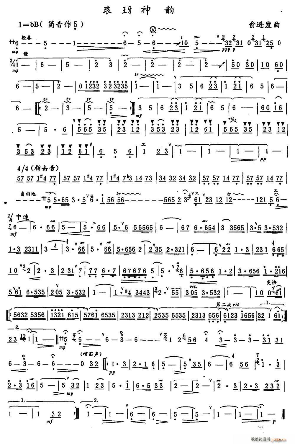 琅玡神韵(笛箫谱)1