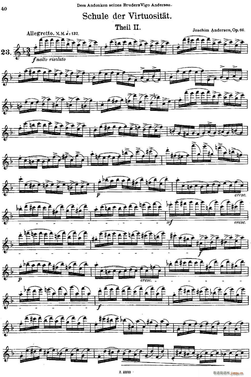Schule der Virtuosit?t Op 60 23(笛箫谱)1