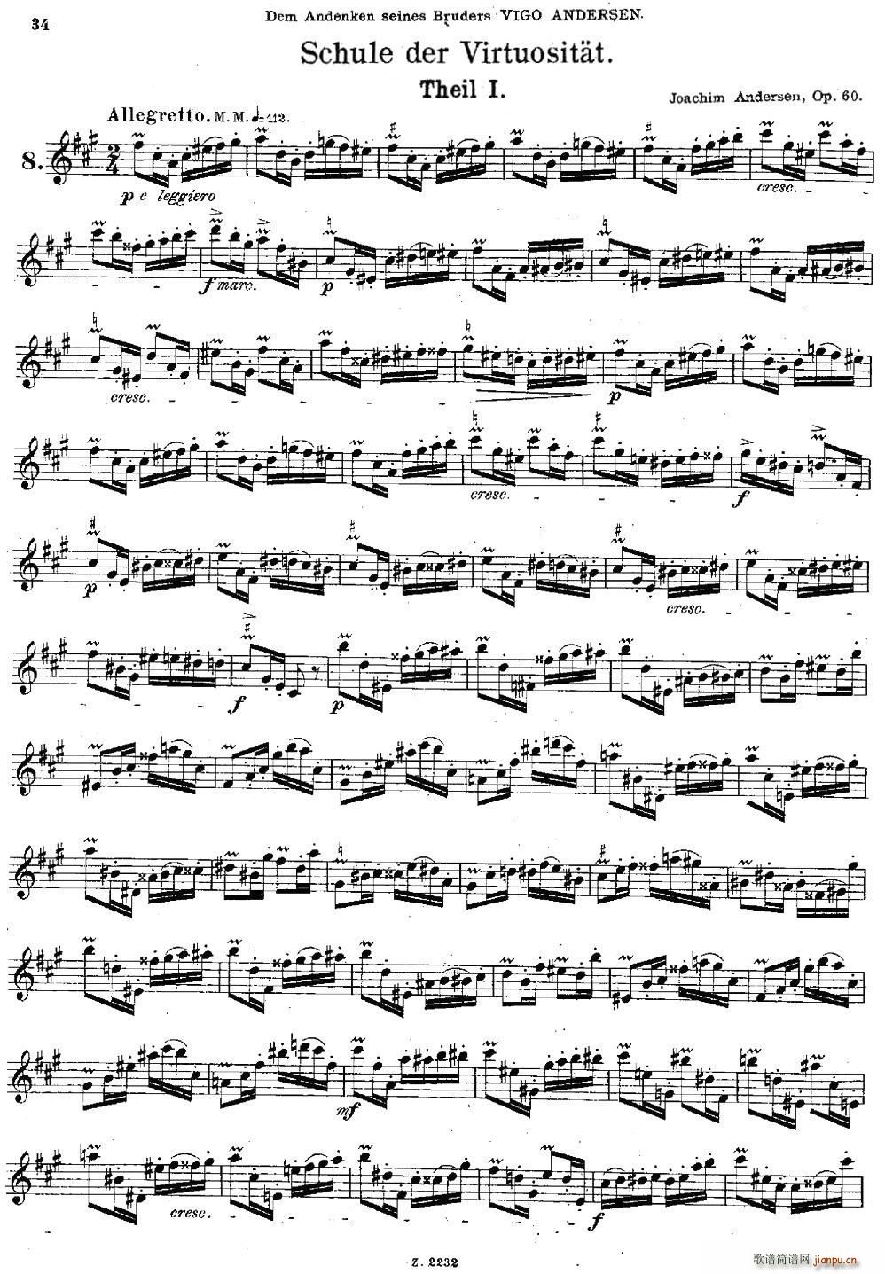 Schule der Virtuosit?t Op 60 8(笛箫谱)1