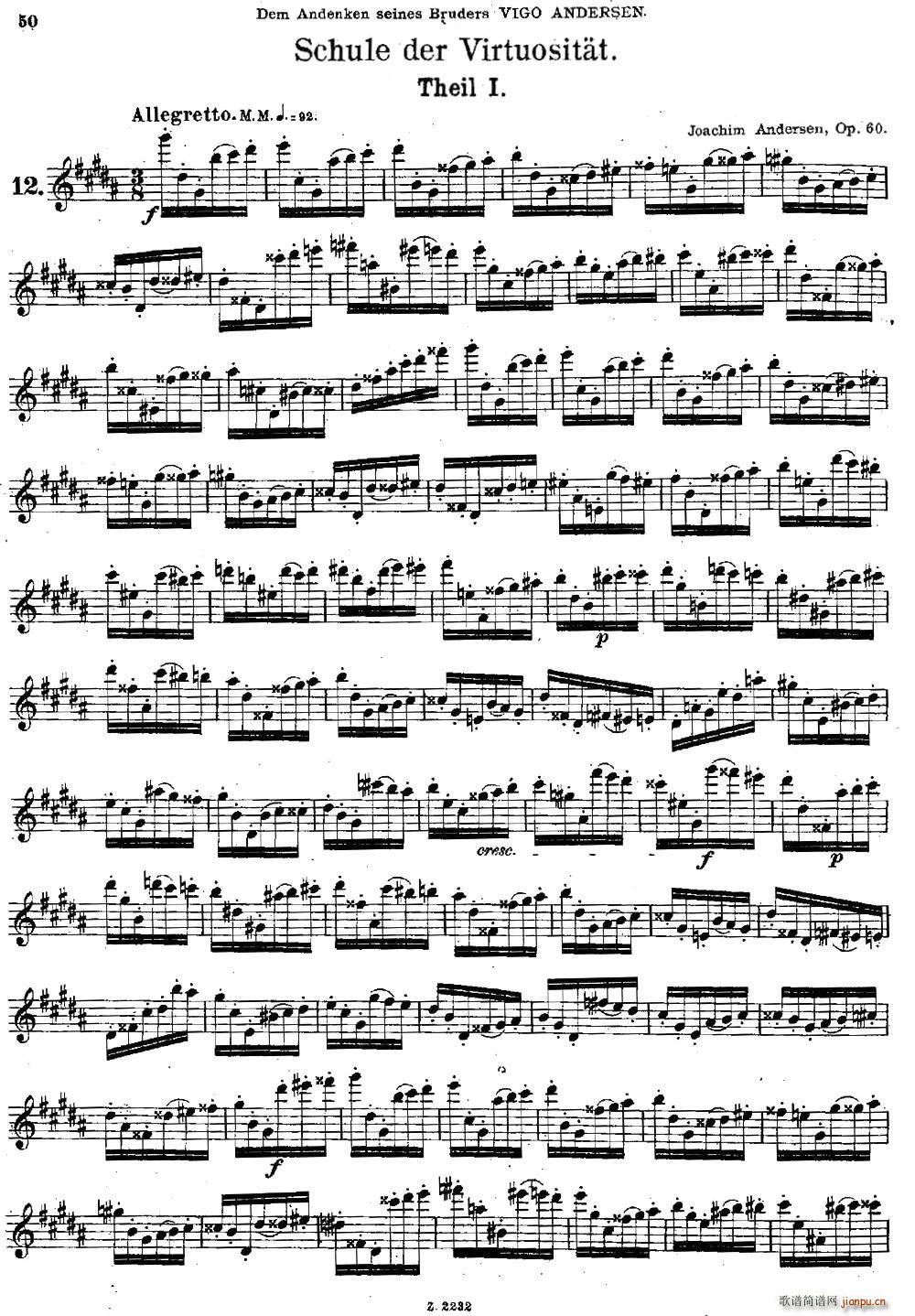 Schule der Virtuosit?t Op 60 12(笛箫谱)1