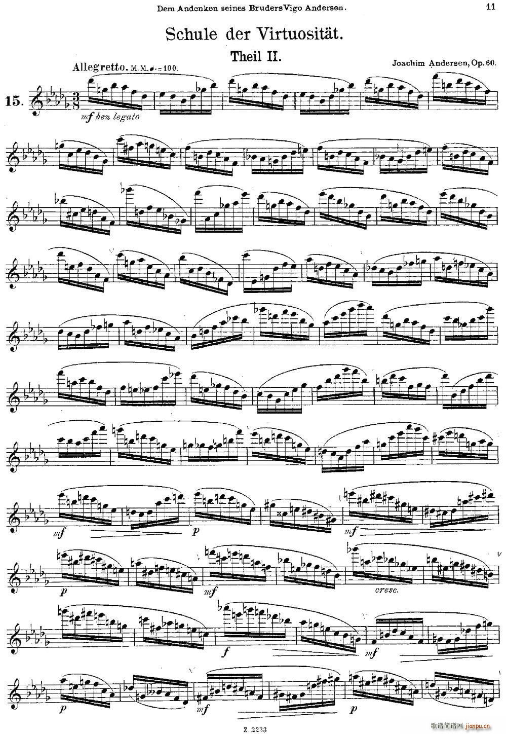 Schule der Virtuosit?t Op 60 15(笛箫谱)1