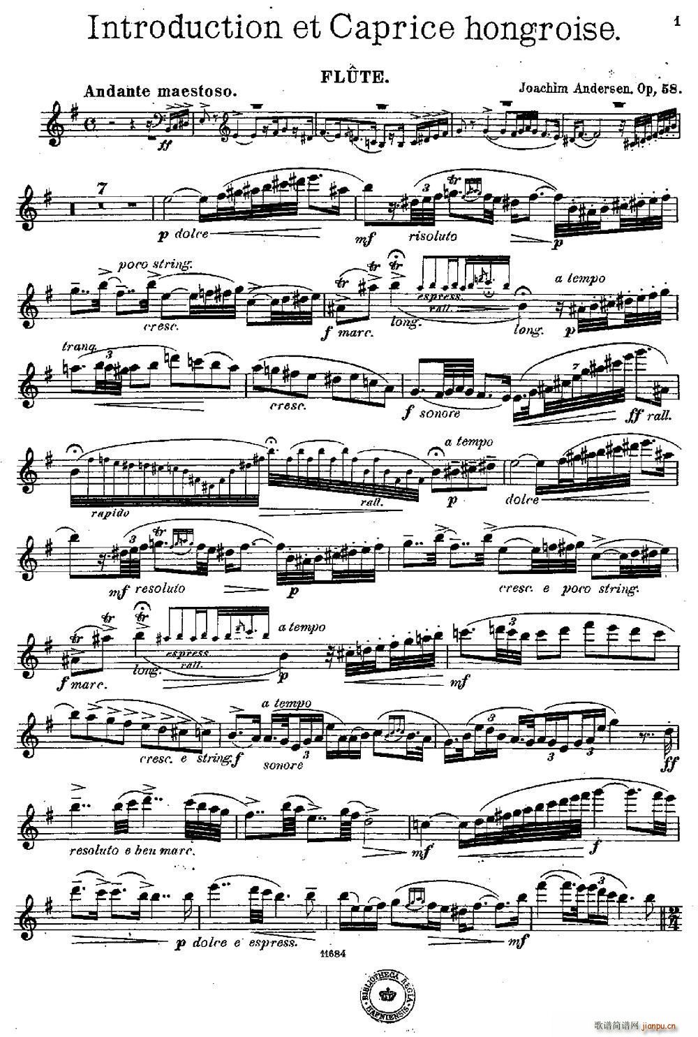 Introduction et Caprice Op 58(笛箫谱)1