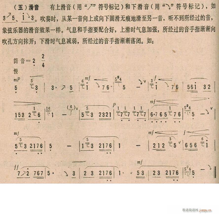 滑音练习曲(笛箫谱)1