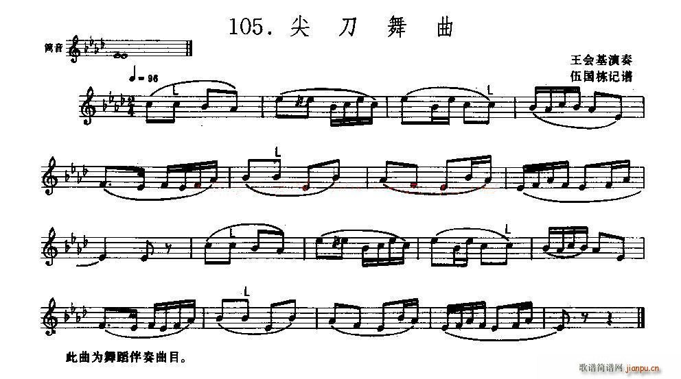尖刀舞曲 排箫(笛箫谱)1