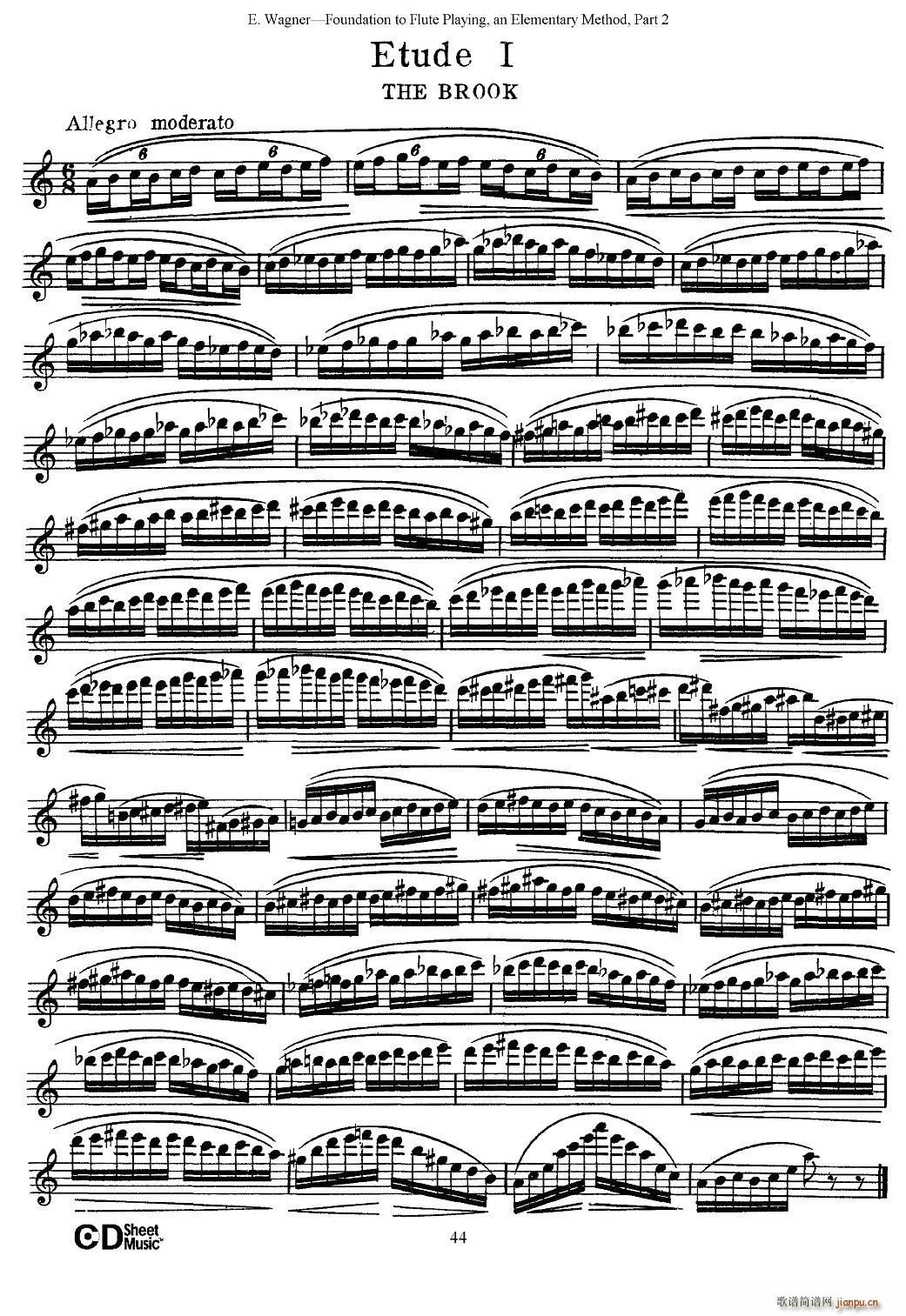 长笛演奏基础教程练习 Etude 1(笛箫谱)1