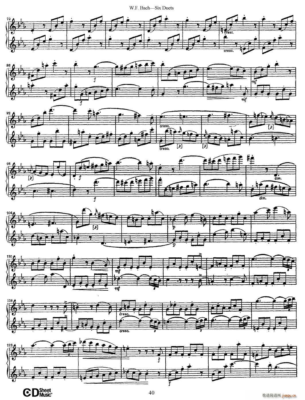 W F 巴赫 六首二重奏练习曲 5(笛箫谱)11