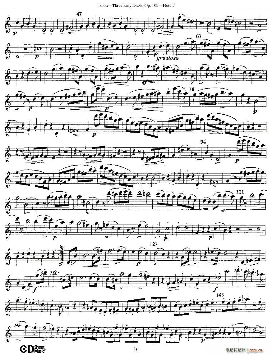 Three Easy Duets Op 102 之第二长笛 三首简易重奏曲作品102号 铜管(笛箫谱)10