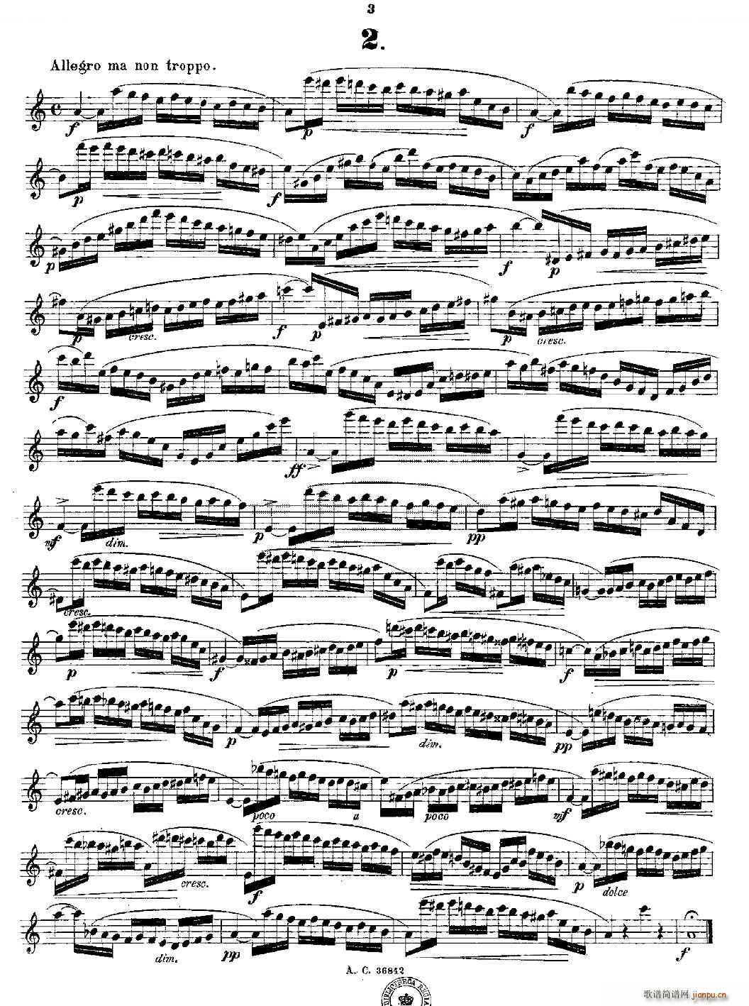 24首长笛练习曲 Op 21 之1 12 铜管(笛箫谱)3